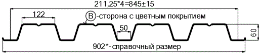 Фото: Профнастил Н60 х 845 - B (PURMAN-20-6005-0.5) в Хотьково