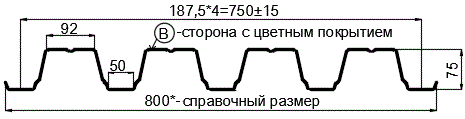 Фото: Профнастил Н75 х 750 - B (ПЭ-01-8017-1) в Хотьково