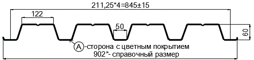 Фото: Профнастил Н60 х 845 - B (PURMAN-20-Citrine-0.5) в Хотьково