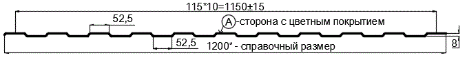 Фото: Профнастил С8 х 1150 - A (ECOSTEEL_T-12-Орех-0.45) в Хотьково