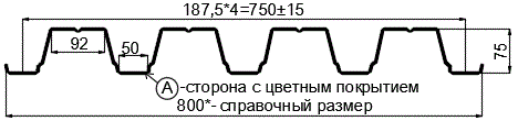 Фото: Профнастил Н75 х 750 - A (ПЭ-01-5002-0.7) в Хотьково