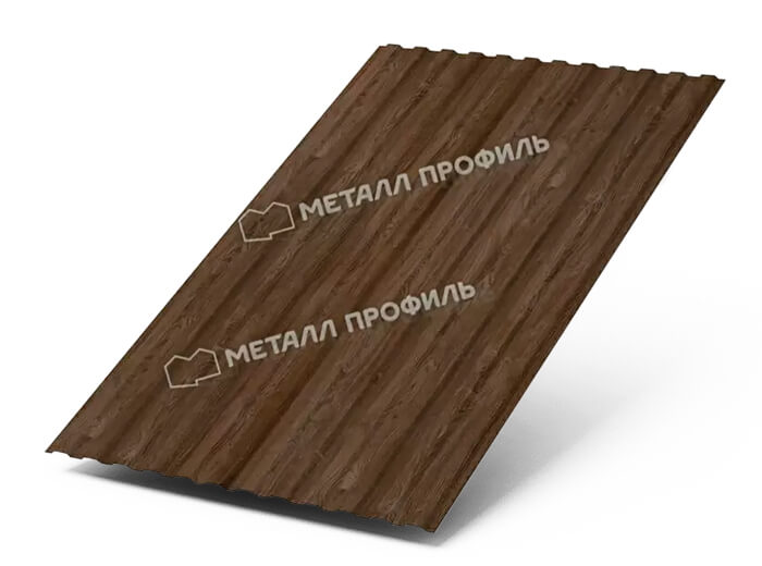 Фото: Профнастил МП10 х 1100 - B (ECOSTEEL_MA_Д-01-МореныйДуб-0.5) в Хотьково