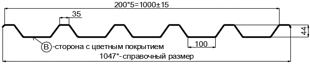 Фото: Профнастил С44 х 1000 - B (VikingMP-01-7016-0.45) в Хотьково