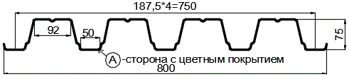 Фото: Профнастил Н75 х 750 - A (ПЭ-01-1015-0.7) в Хотьково