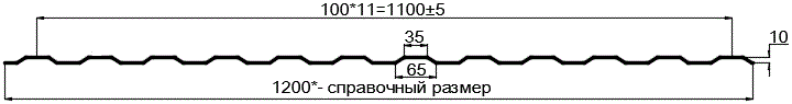 Фото: Профнастил оцинкованный МП10 х 1100 (ОЦ-01-БЦ-0.65) в Хотьково