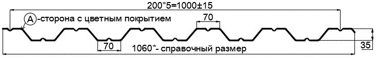 Фото: Профнастил НС35 х 1000 - A (PURMAN-20-Tourmalin-0.5) в Хотьково